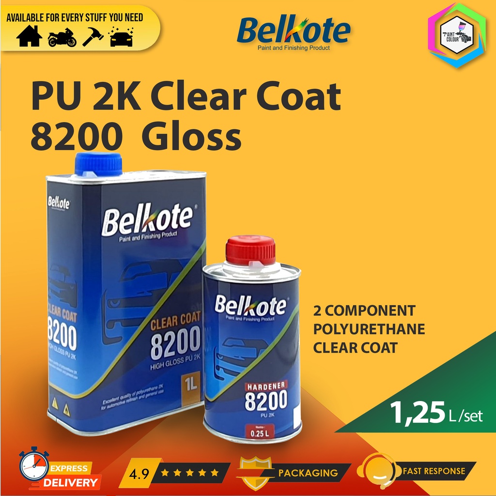 Clear / Pernis Belkote PU 2K Gloss 8200 1 Set