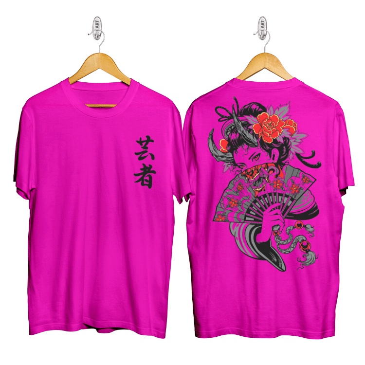 Baju Kaos Geisha Jepang T-Shirt Pria  KAOS DISTRO  KAOS JAPAN