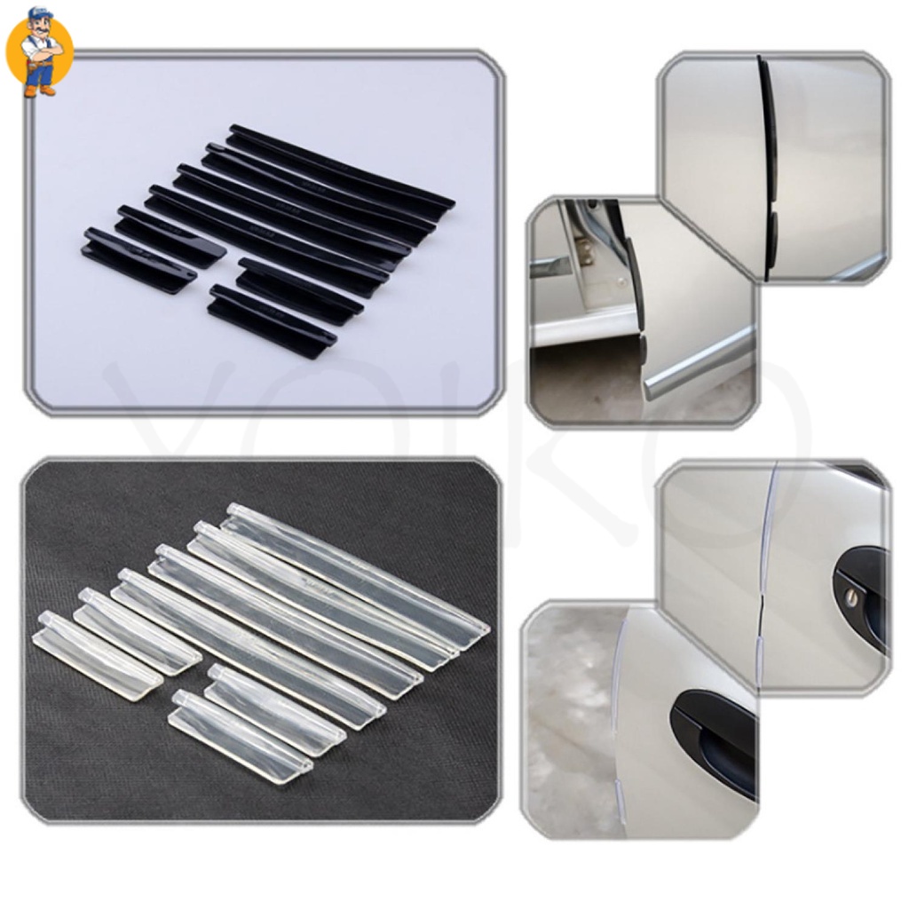 Bumper Pintu Mobil Car Door Bumper 8 pcs Car Side Door Edge Guards Protector Black Scratch Guard for