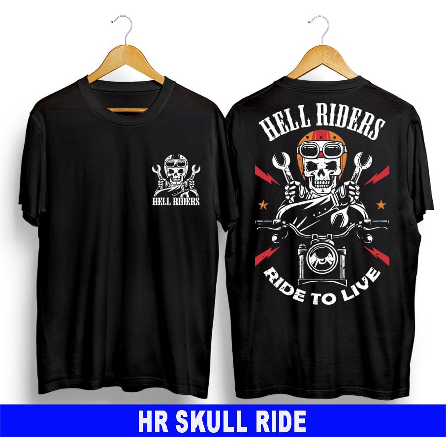 Kaos murah Kaos distro murah baju  distro pria t-shirt murah combed30s hell rider skull