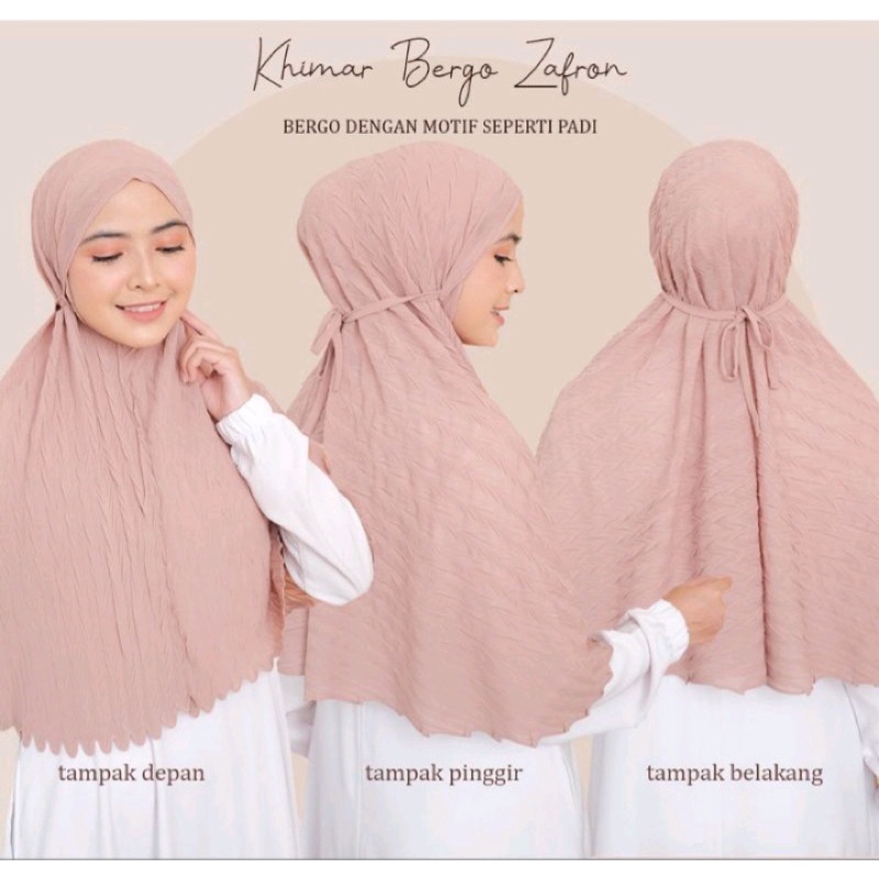 Bergo Padi, Bergo Instan Plisket Padi Zigzag, Hijab Instan