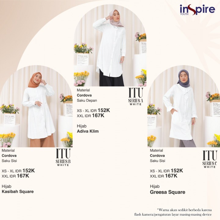 ITU WHITE SERIES A B C / Pakaian Wanita Tunik