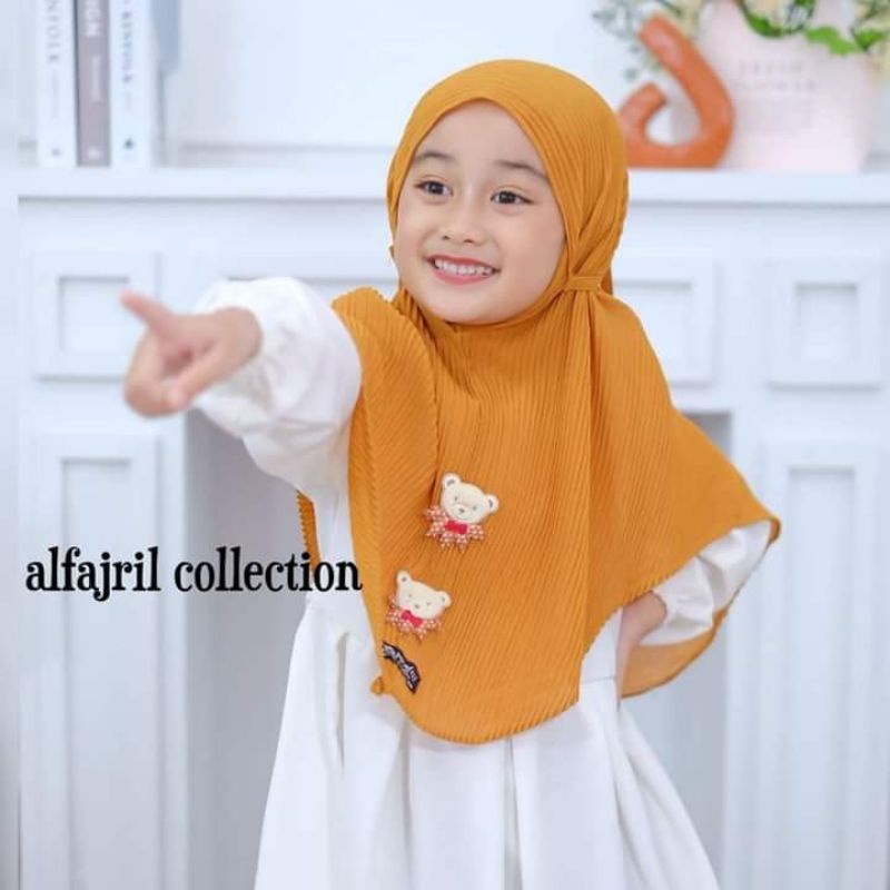 jilbab anak bergo plisket boneka bagus lucu murah ori alfajril