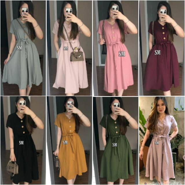 Custle Button Dress - Fashion Wanita - Dress Wanita