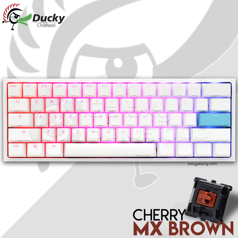 Ducky One 2 Mini Rgb 60 Key Pure White Mechanical Keyboard Cherry Mx Brown Shopee Indonesia