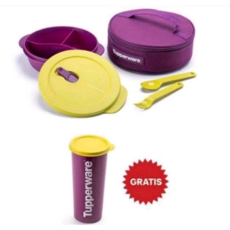 Crystawave lunch set/crystawave lunch set/cwl set biru/cwl set maroon/wadah bekal/set wadah makan