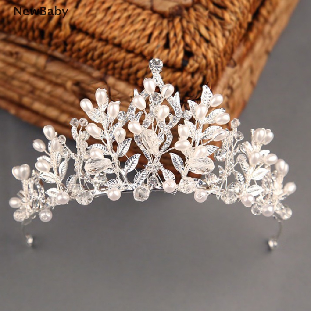 Mahkotatiara Rambut Hias Kristalmutiara Putih Handmade Untuk Pernikahanpengantin Wanita