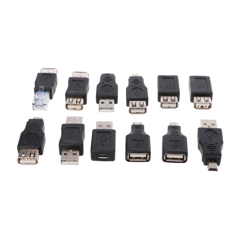 Btsg 12Pcs/Set USB 2.0 A Male to USB Micro Female Adapter Converter