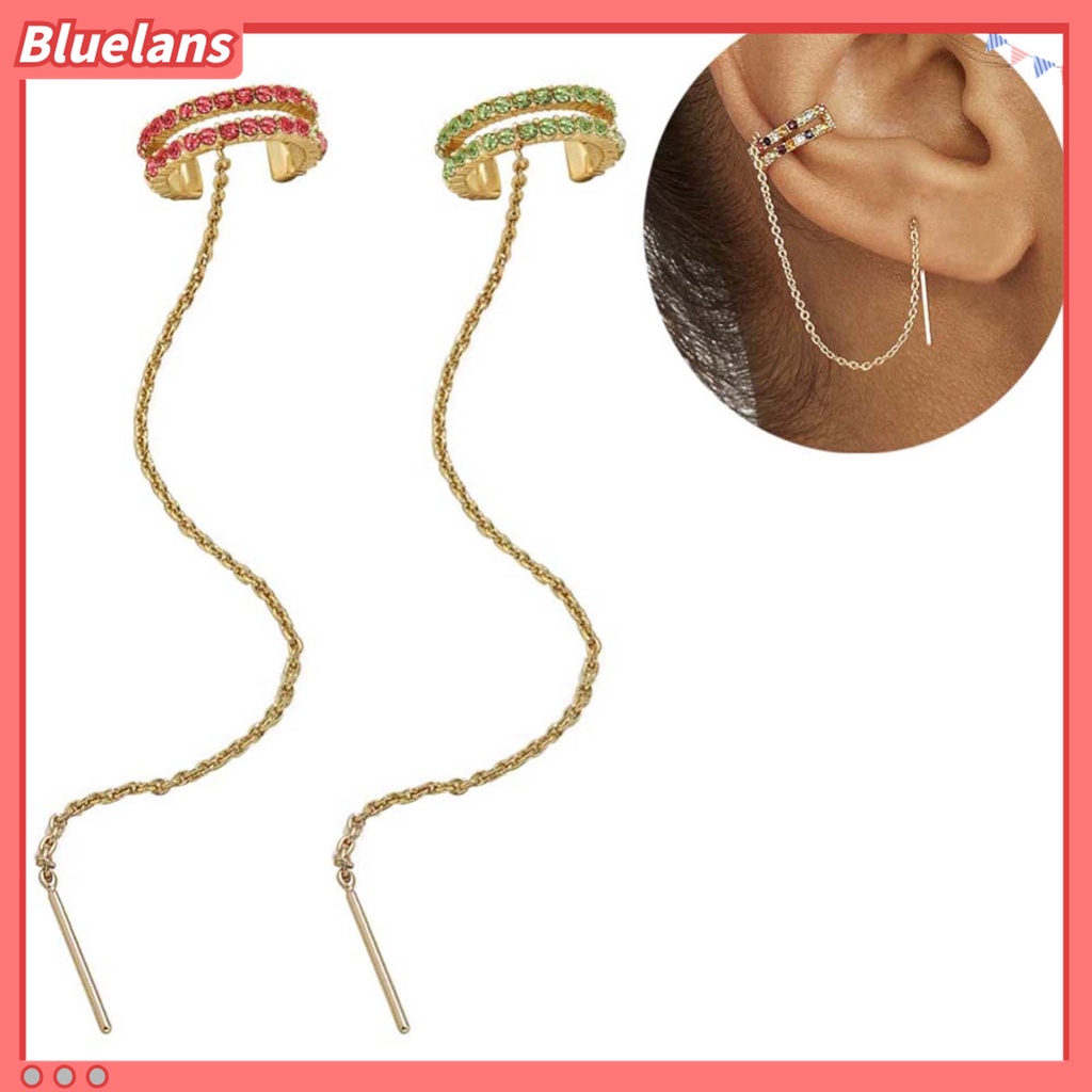Anting Kait Berlian Imitasi Bahan Alloy Untuk Wanita