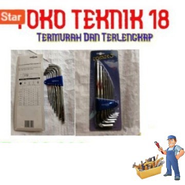 Kunci L Set Ball Point PANJANG TOMECO