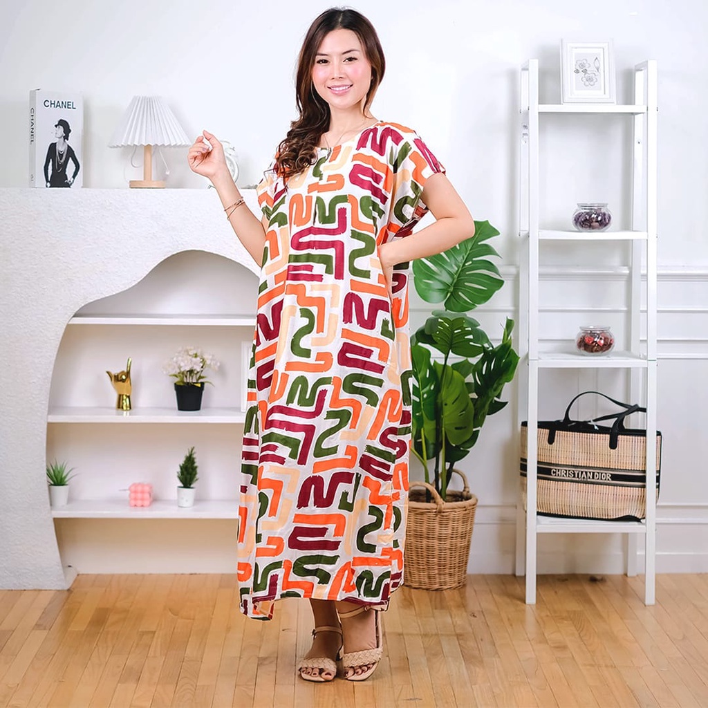 BEFAST - ZEC OOTD Dress YUQIA / Busui Daster Di Bawah Lutut Atas Semata Kaki / Daster Wanita / Daster Motif / Keluaran Terbaru 2022 / Daster Lengan Pendek / Terlaris / Termurah