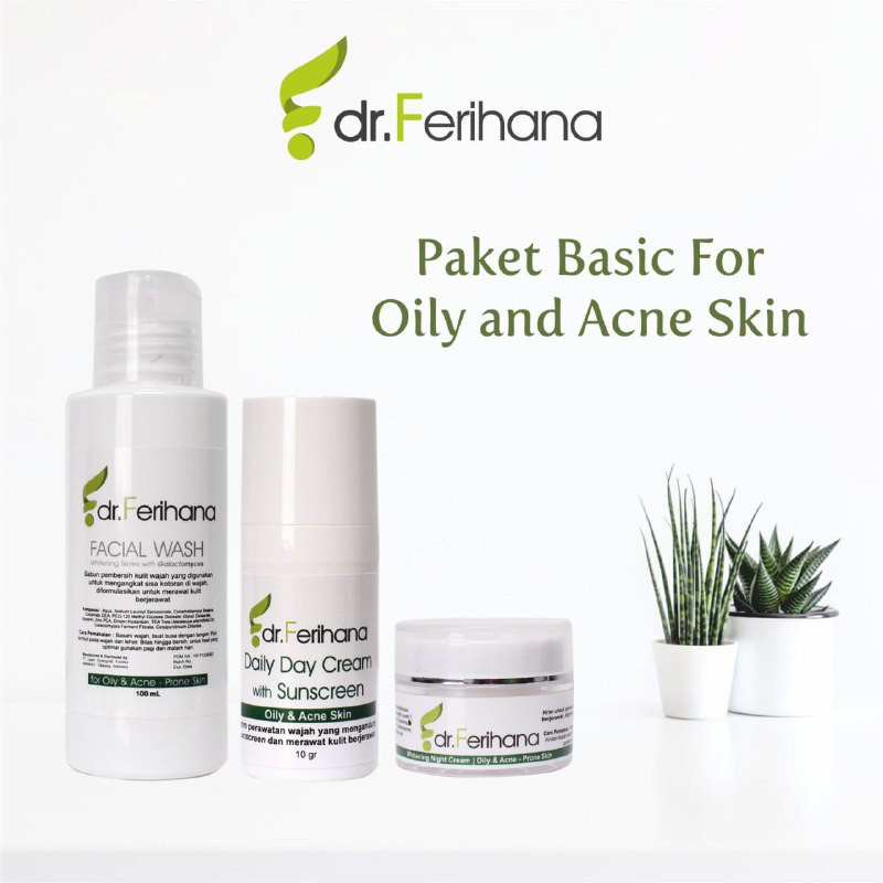 [TERBUKTI KLINIS] [WHITENING OILY ACNE] (DR.FERIHANA) PAKET BASIC GALACTOMYCES FOR OILY ACNE SKIN