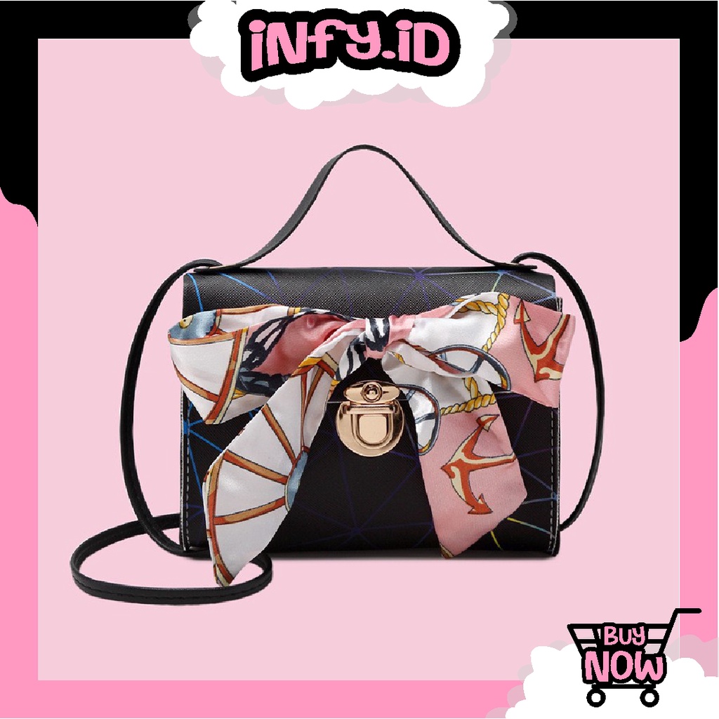 INFY - TAS SELEMPANG GEOMETRI PITA WANITA TAS SLEMPANG SLING BAG IMPORT COD IMPORT W153