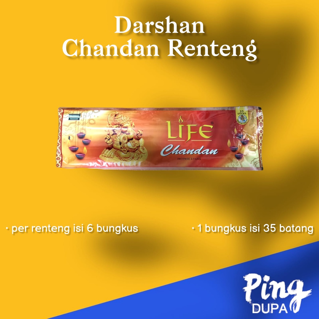 Per Renteng Dupa Hio Cendana Chandan Renteng isi 35 batang By Darshan Life India