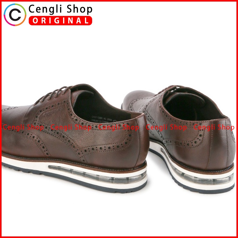 SEPATU OBERMAIN PRIA ORIGINAL PANTOFEL CASUAL KULIT ASLI COKLAT OM09