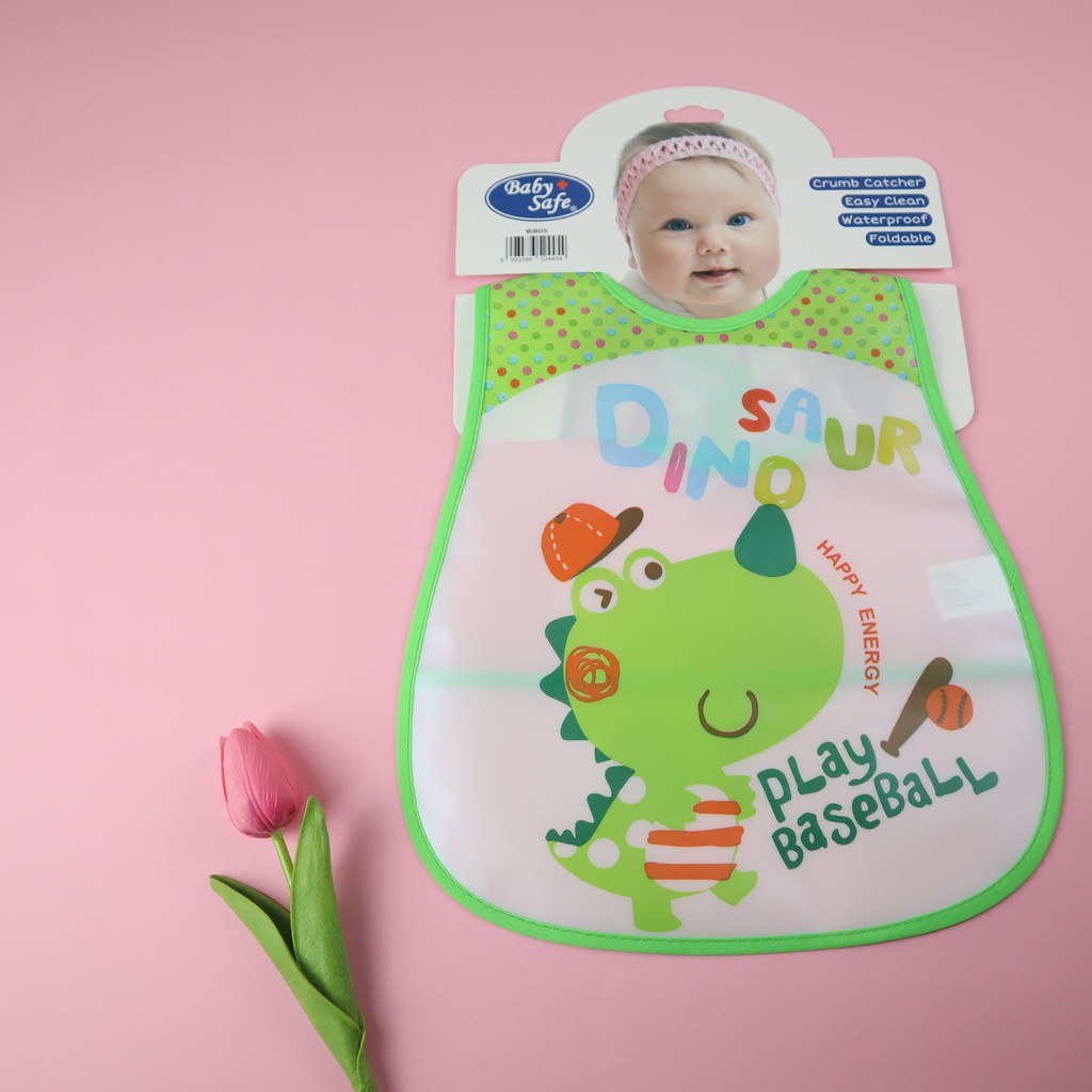 Baby Safe BIB05 | Long Bib | Celemek / Slabber  Perlengkapan Makan Bayi Plastik | Mpasi