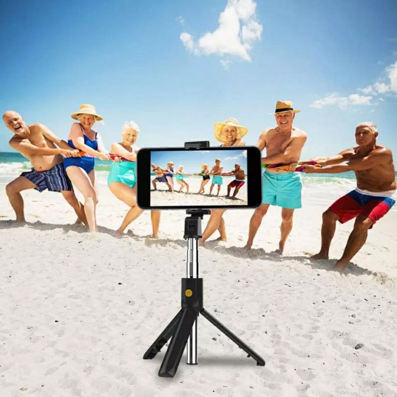 Tripod Tongsis Selfie Stick K07 Lipat Remote Control 3 IN 1