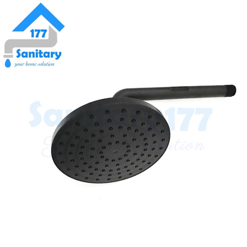 Shower Tembok 6 inch Hitam F02- Wall shower Mandi Black tanam 6inch semprotan bathroom tanpa selang fio /B17A