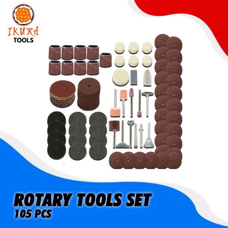 Mata Bor tunner Mini Cunner IKURA RTS202 Rotary Tools Set 105Pcs