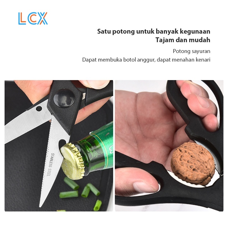 LCX 5 Pcs Pisau Dapur Stainless Steel Pisau Serbaguna Daging Sayuran Buah Ikan Premium Quality
