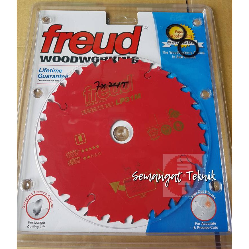 PISAU GERGAJI CIRCULAR SAW BLADE 7" X 24 T GIGI FREUD ITALY