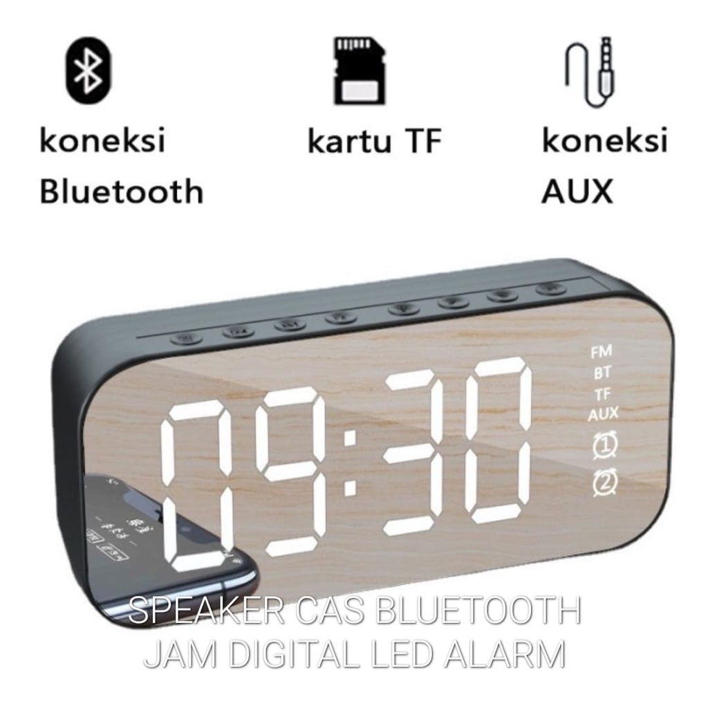 J418 BLUETOOTH USB MP3 JAM DIGITAL LED ALARM SYSTEM CASAN RADIO FM AUDIO SPIKER MINI BAS BASS WATCH WAKTU BISA DIJADIKAN ALARM DAN SPEAKER PEMASANGAN SANGAT PRAKTIS TANPA RIBET DENGAN HARGA TERJANGKAU DENGAN BENTUK YANG CUKUP FLEKSIBLE MUDAH DIBAWA