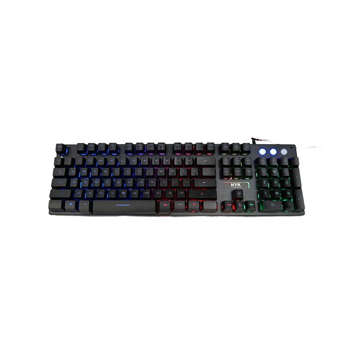 Keyboard gaming nyk nemesis wired usb 2.0 gold membrane 104 keys metal rgb 1Khz game master kr-201 kr201 - Keypad