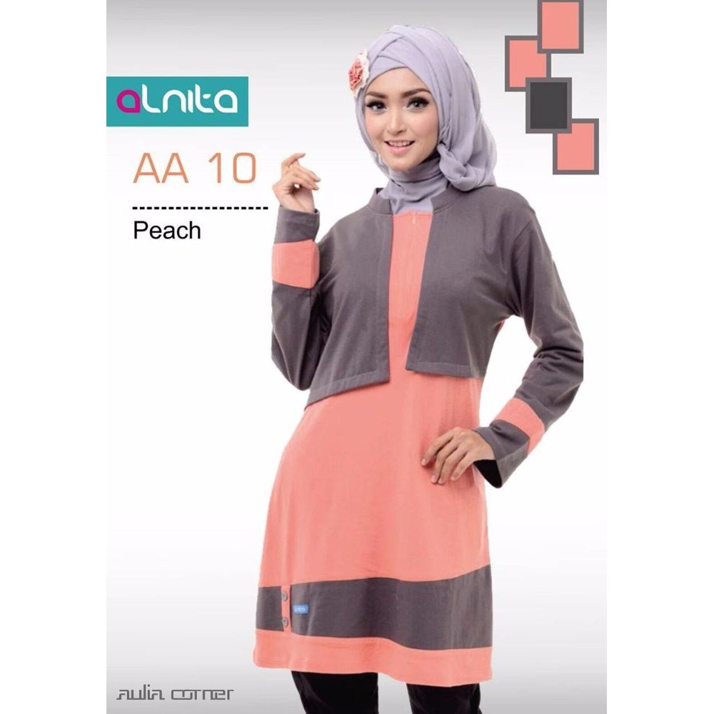 LARIS Model Blus Terbaru Alnita AA 10 Peach Blouse Muslim