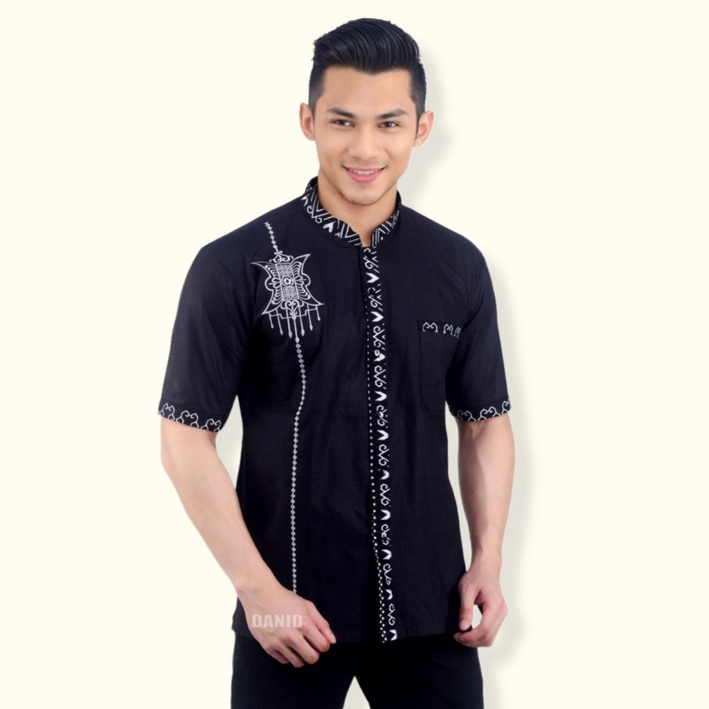 [PASARTURI] Baju Koko Bordir Batik Pria Dewasa Lengan Panjang | Koko Dewasa Pria | Koko Batik