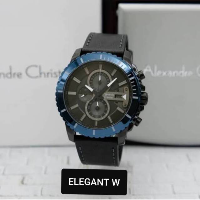 JAM TANGAN ALEXANDER CHRISTIE PRIA ORIGINAL AC 6527 MC BLACK BLUE