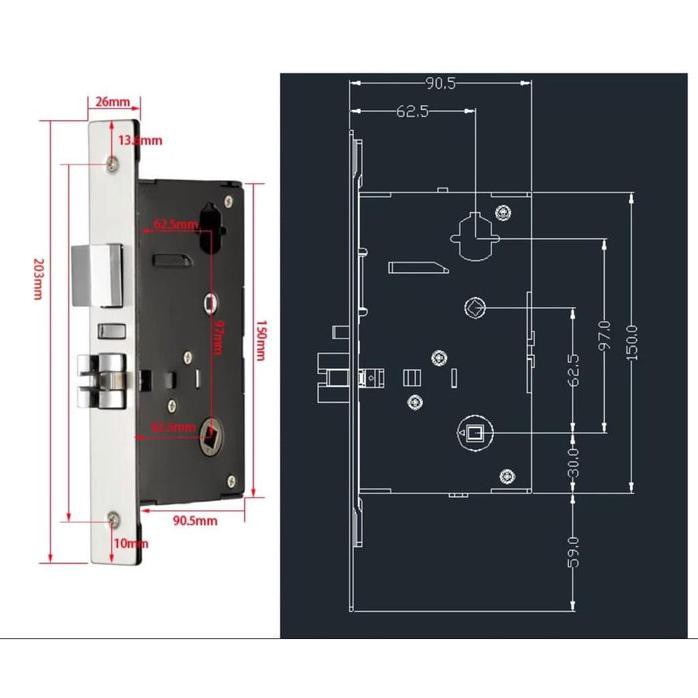 Spesial Promo - Kunci Pintu Digital Millenix Mx-512, Kartu & Kunci - Silver Right In