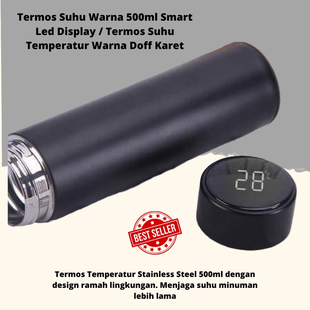 Original!! Termos Suhu [Free Bubble] Termos Air Panas Dingin Temperatur Warna Doff Karet Ukuran 500 ML