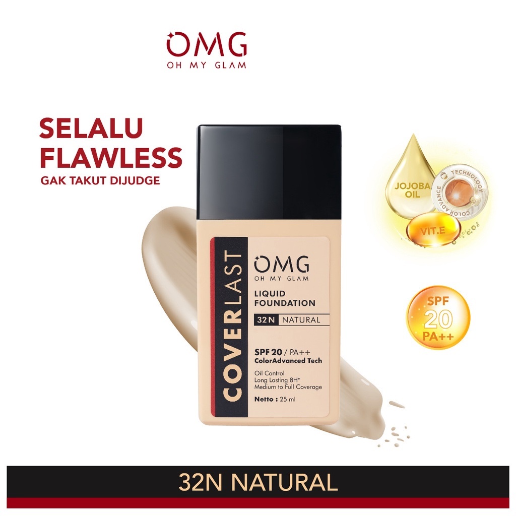 OH MY GLAM Coverlast Liquid Foundation | OMG Foundation Alas Bedak BY AILIN