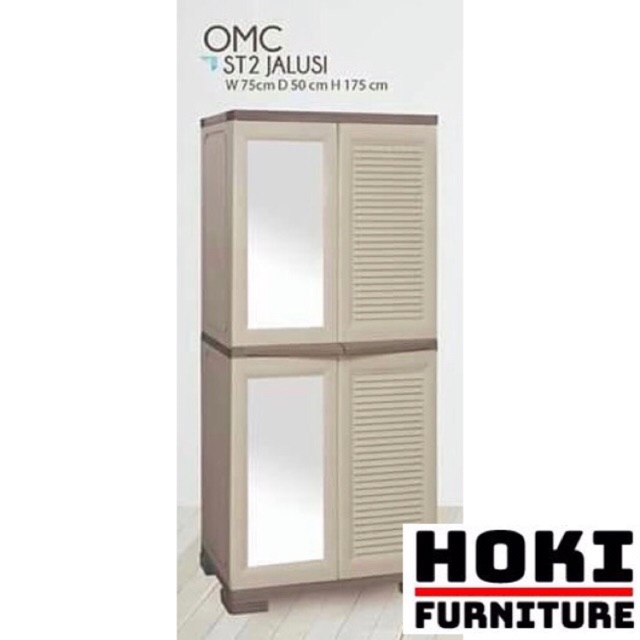 Olymplast Lemari Plastik OMC ST 2 JALUSI CERMIN GOSEND Olymplast Lemari Plastik OMC ST 2 JALUSI CERMIN GOSEND