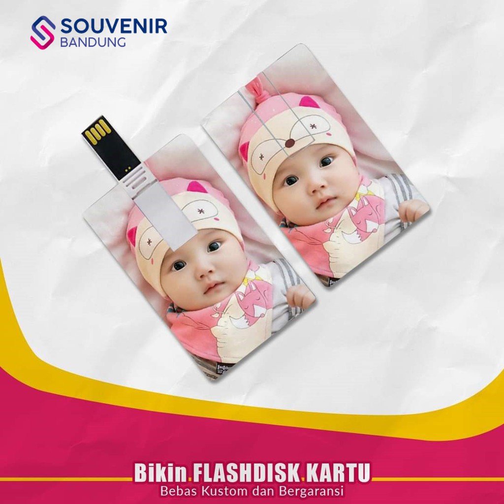 Flashdisk Flash disk kartu card custom desain cetak print uv kado hadiah seminar real kapasitas