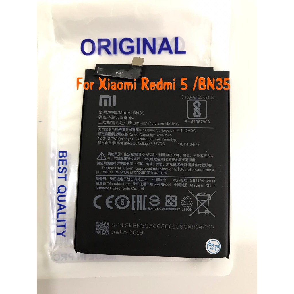 (NC) Baterai Batre Battery Original 100 Redmi 5 / BN35