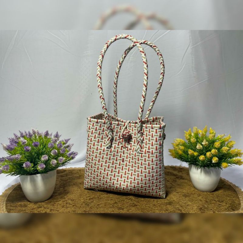 Tote Bag Jali Motif Merah Gold size L