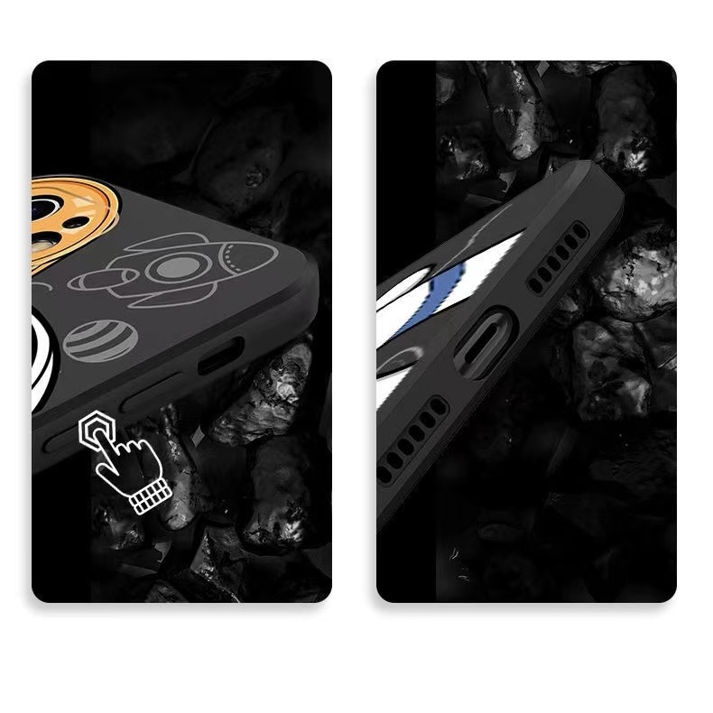 Hand strap + silicone astronaut case iphone 12 pro max 12mini 11 pro max iphone XR X/Xs max 7/8/se2020 7plus/8plus all-inclusive anti-fall soft shell protective cover