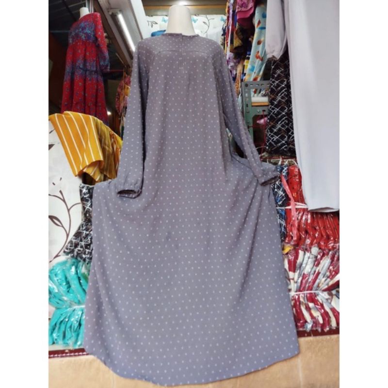 Gamis Crincle Rubiah Warna Abu
