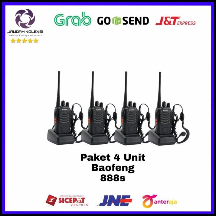 Paket 4 Unit Radio Komunikasi Walkie Talkie Ht Baofeng Bf 888S