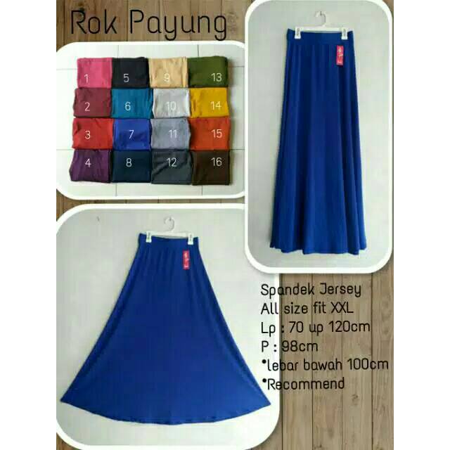 ROK WANITA  MAXI SKIRT JUMBO MODEL PAYUNG BANYAK WARNA
