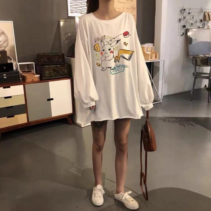 Kaos T Shirt Tangan Panjang Import Oversized Hoodie Sabrina Style DiskonR28C