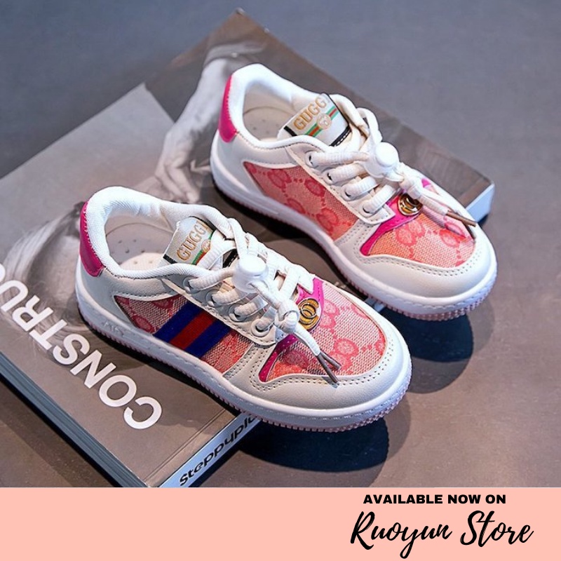 RYX - Ribbon Pink Sepatu Sneakers Anak Anak Fashion Casual / Olahraga - Ori Import