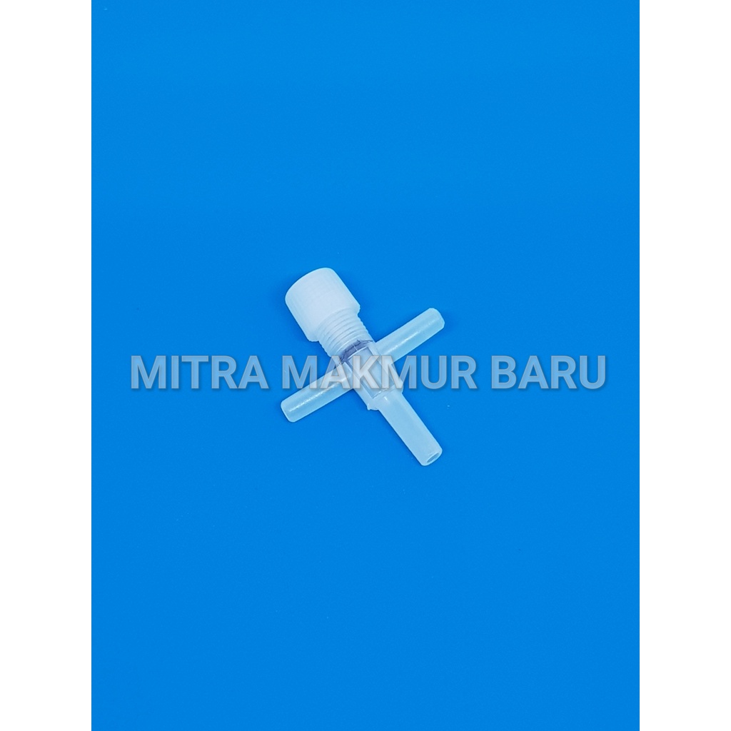 Stop Keran T / Kran Selang T Aerator Bentuk T 2 Lubang Pengatur Udara Plastik Aerator Akuarium Aquar