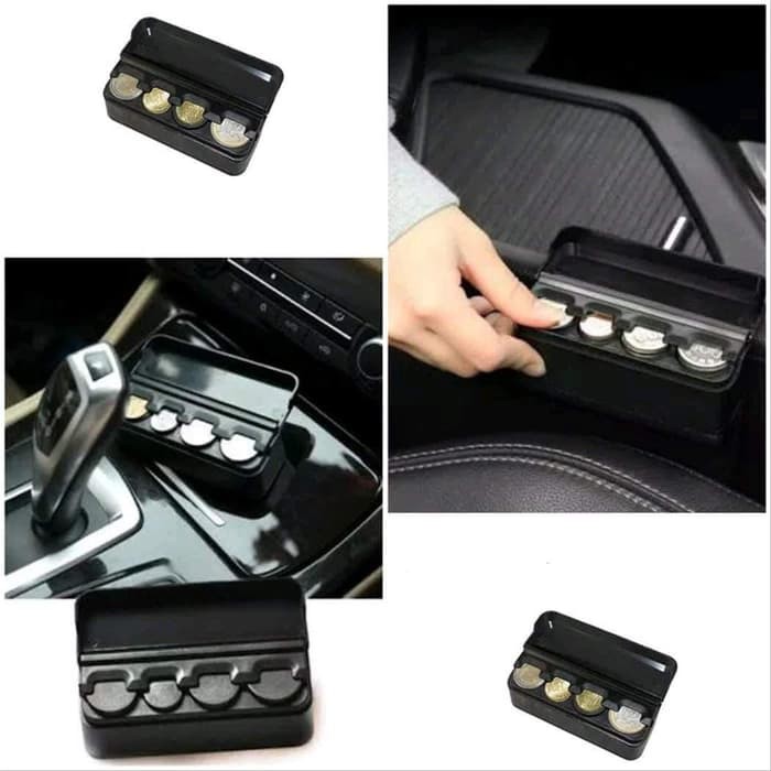 Car Coin Pocket Case Storage 4 Slot Holder Organizer Tempat Uang Koin