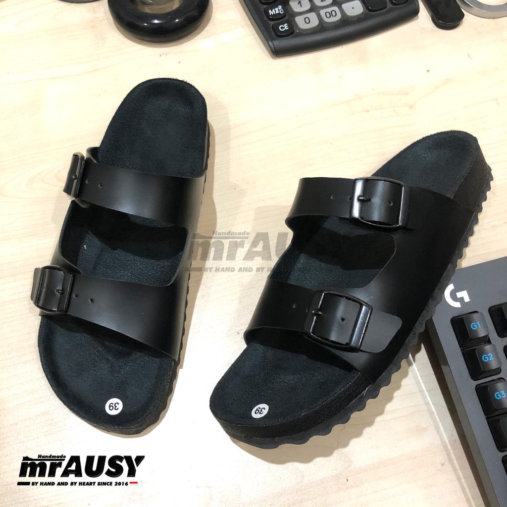 Sandal Wanita Birken Kasual mrAUSY Ringan Strap 2 Gesper 2