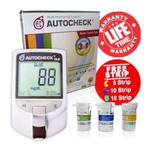 Termurah  Autocheck test gula darah 3 in 1  Diskon