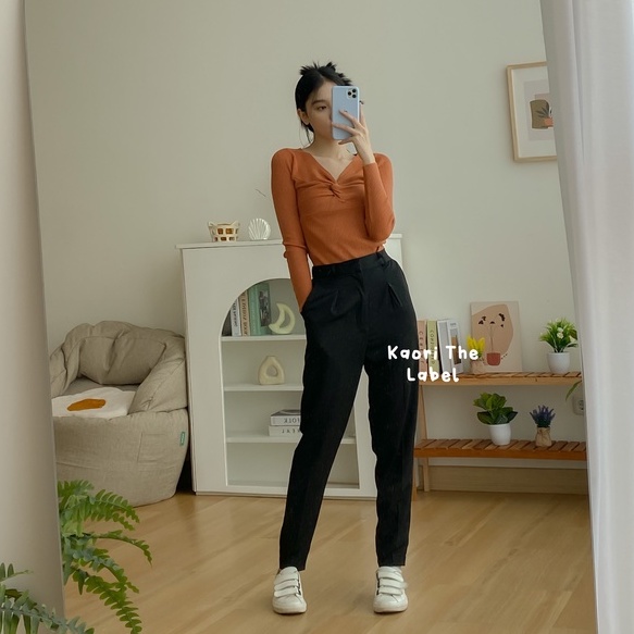 Busan Semi Jogger Pants - Celana Jogger Wanita - Celana High Waist - Celana Kantor Panjang - Celana Anti Kusut - Celana Korea Wanita - Celana Formal / Casual - Petite Friendly