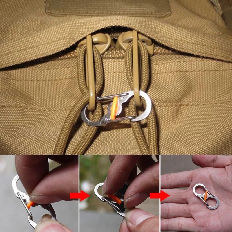 Gantungan Kunci Carabiner Bentuk S Bahan Aluminum Alloy Tahan Lama Anti Maling Untuk Outdoor / Camping