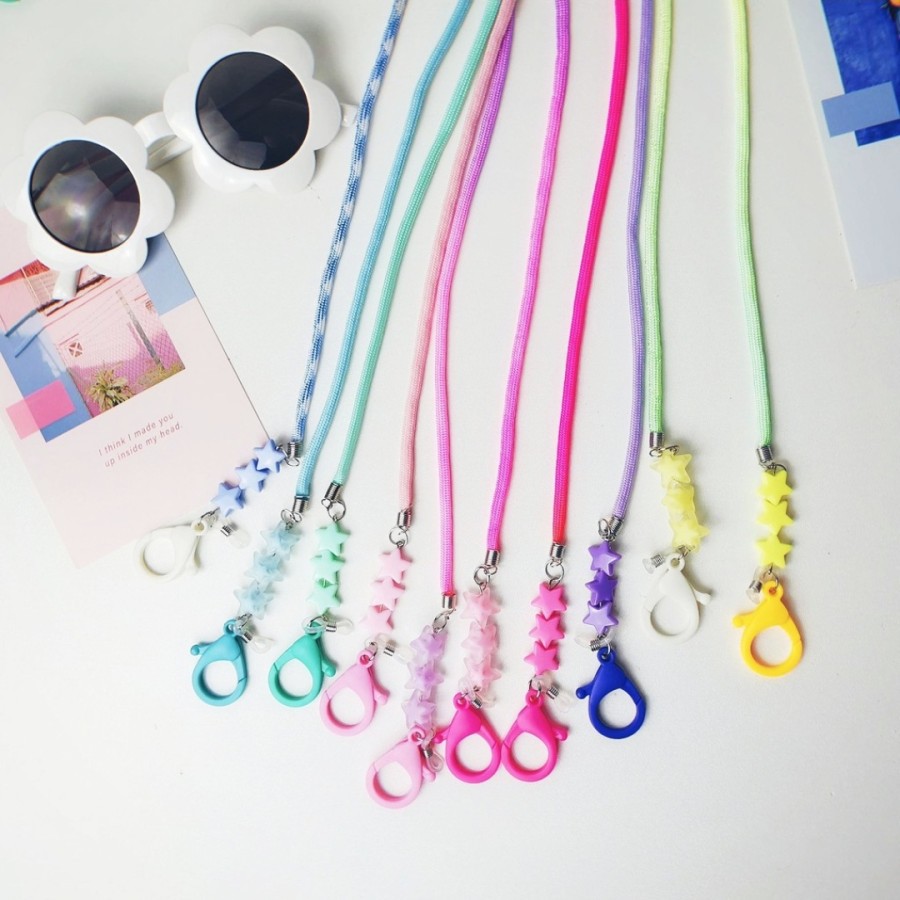 Tali Masker model Korea Gradasi Warna Mainan Stars - Sky Blue Strip